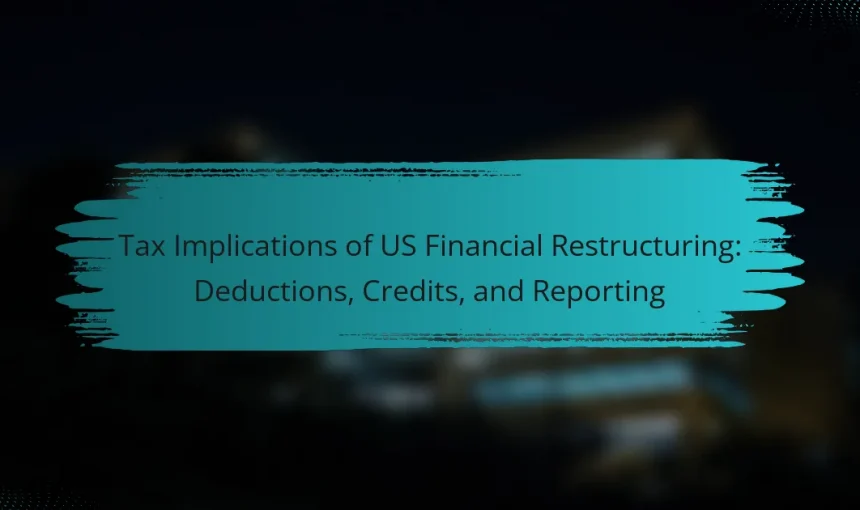 Tax Implications of US Financial Restructuring: Deductions, Credits, and Reporting