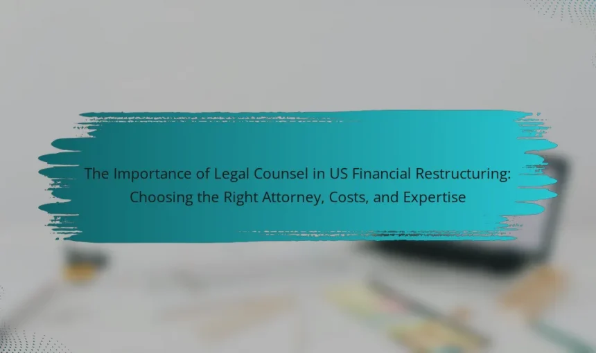 The Importance of Legal Counsel in US Financial Restructuring: Choosing the Right Attorney, Costs, and Expertise