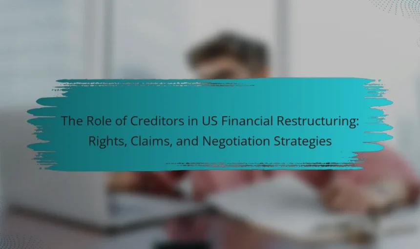 The Role of Creditors in US Financial Restructuring: Rights, Claims, and Negotiation Strategies