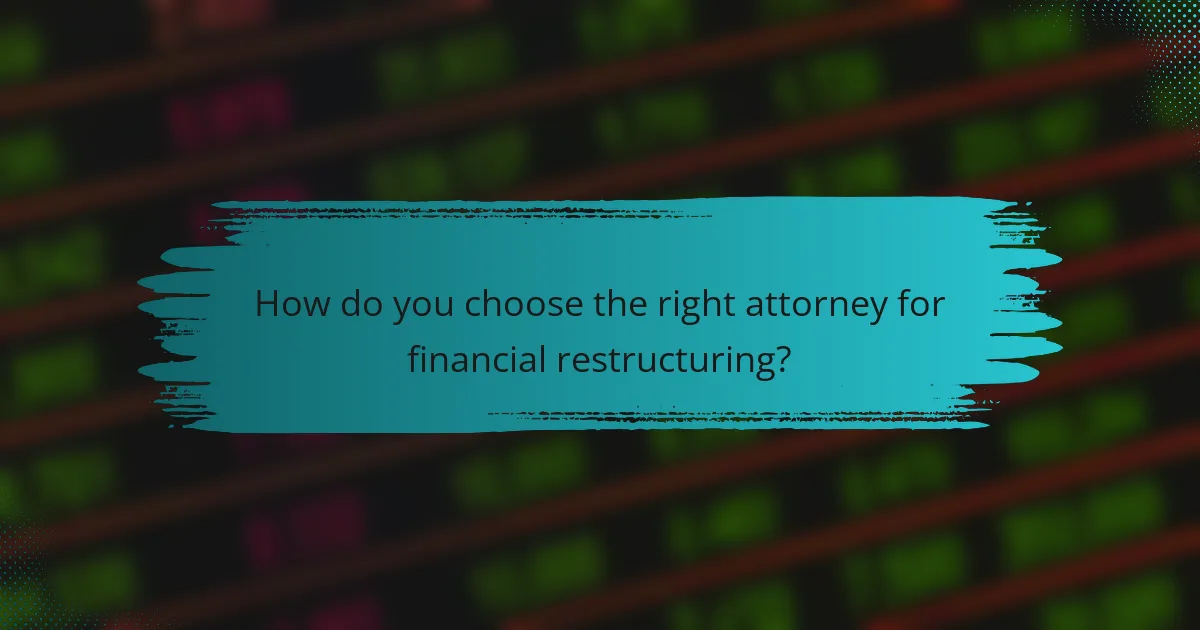 How do you choose the right attorney for financial restructuring?