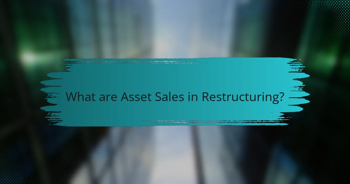 What are Asset Sales in Restructuring?