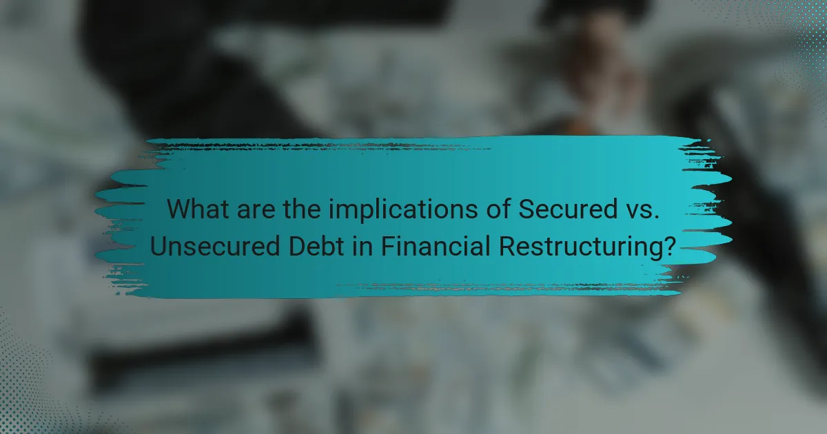 What are the implications of Secured vs. Unsecured Debt in Financial Restructuring?