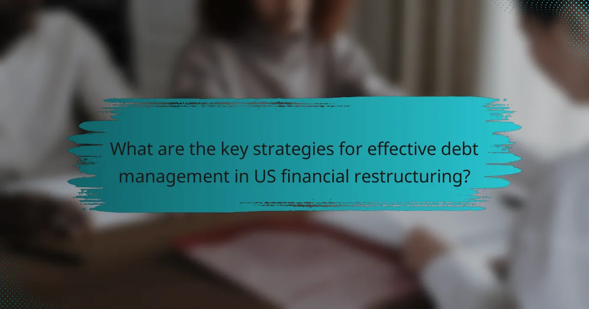 What are the key strategies for effective debt management in US financial restructuring?