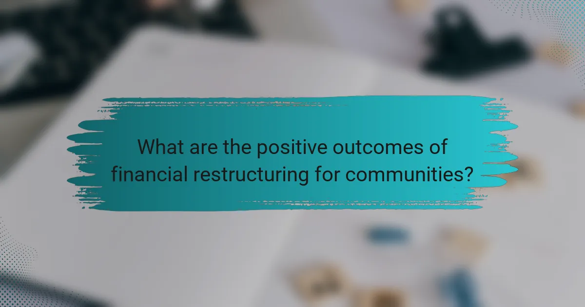 What are the positive outcomes of financial restructuring for communities?