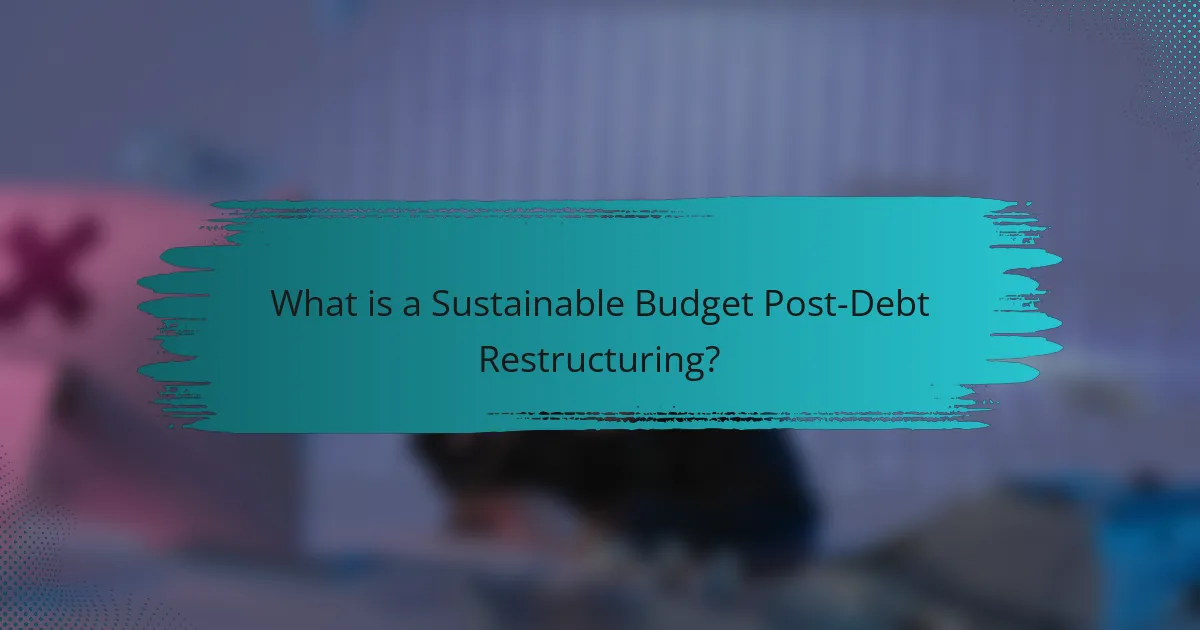 What is a Sustainable Budget Post-Debt Restructuring?
